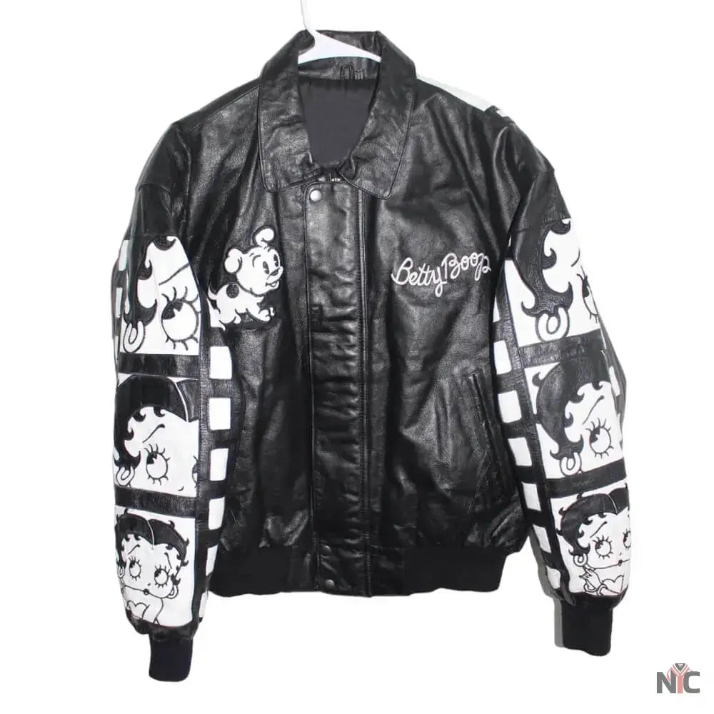 Rare Betty Boop Black White Leather Jacket