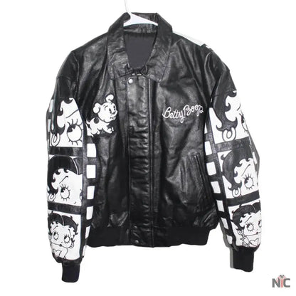 Rare Betty Boop Black White Leather Jacket