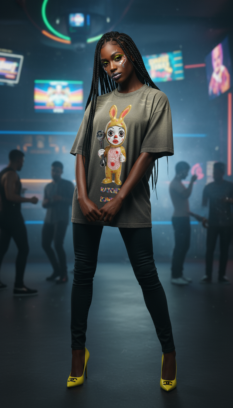 Ratchet Bunneez Deux Vintage Washed Tiger Stripes Dyed Gradient T-Shirt