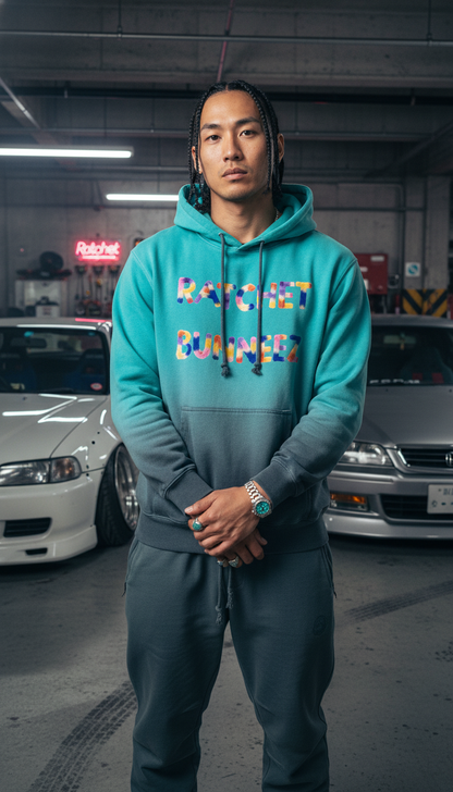 Ratchet Bunneez Ombre Stone Washed Colorpointed Hoodie