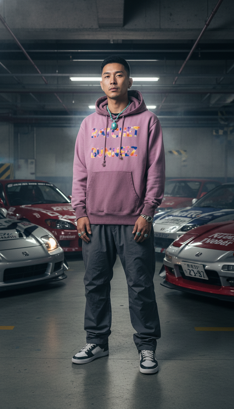 Ratchet Bunneez Ombre Stone Washed Colorpointed Hoodie