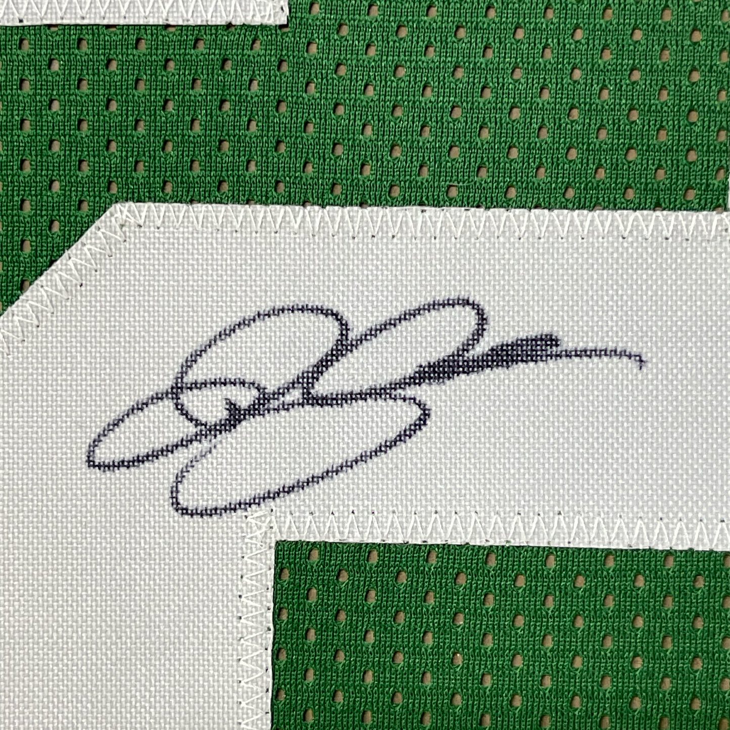 Framed Autographed/Signed Ray Allen 35x39 Boston Green Basketball Jersey Beckett BAS COA