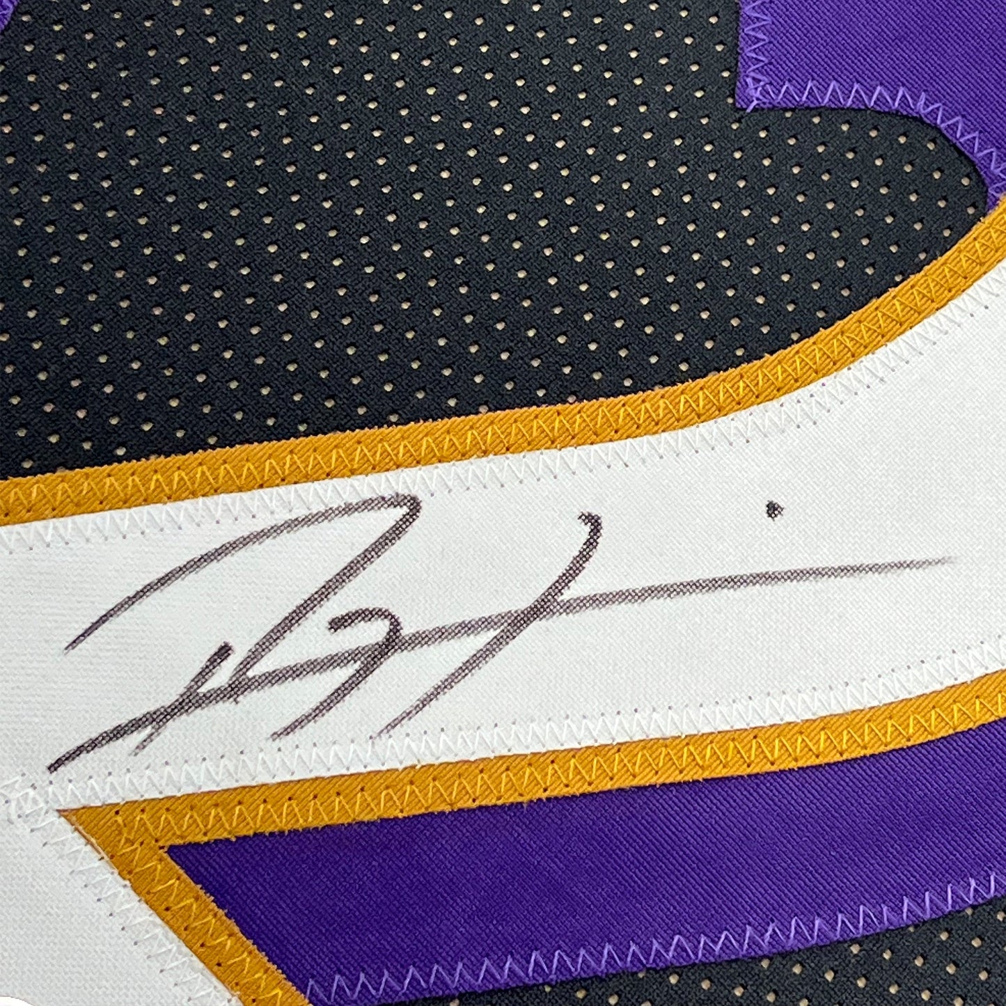 Framed Autographed/Signed Ray Lewis 35x39 Baltimore Black Football Jersey JSA COA