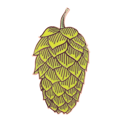 Hop Flower Beer Enamel Pin - Craft Beer Lover Hop Vine Lapel Pin