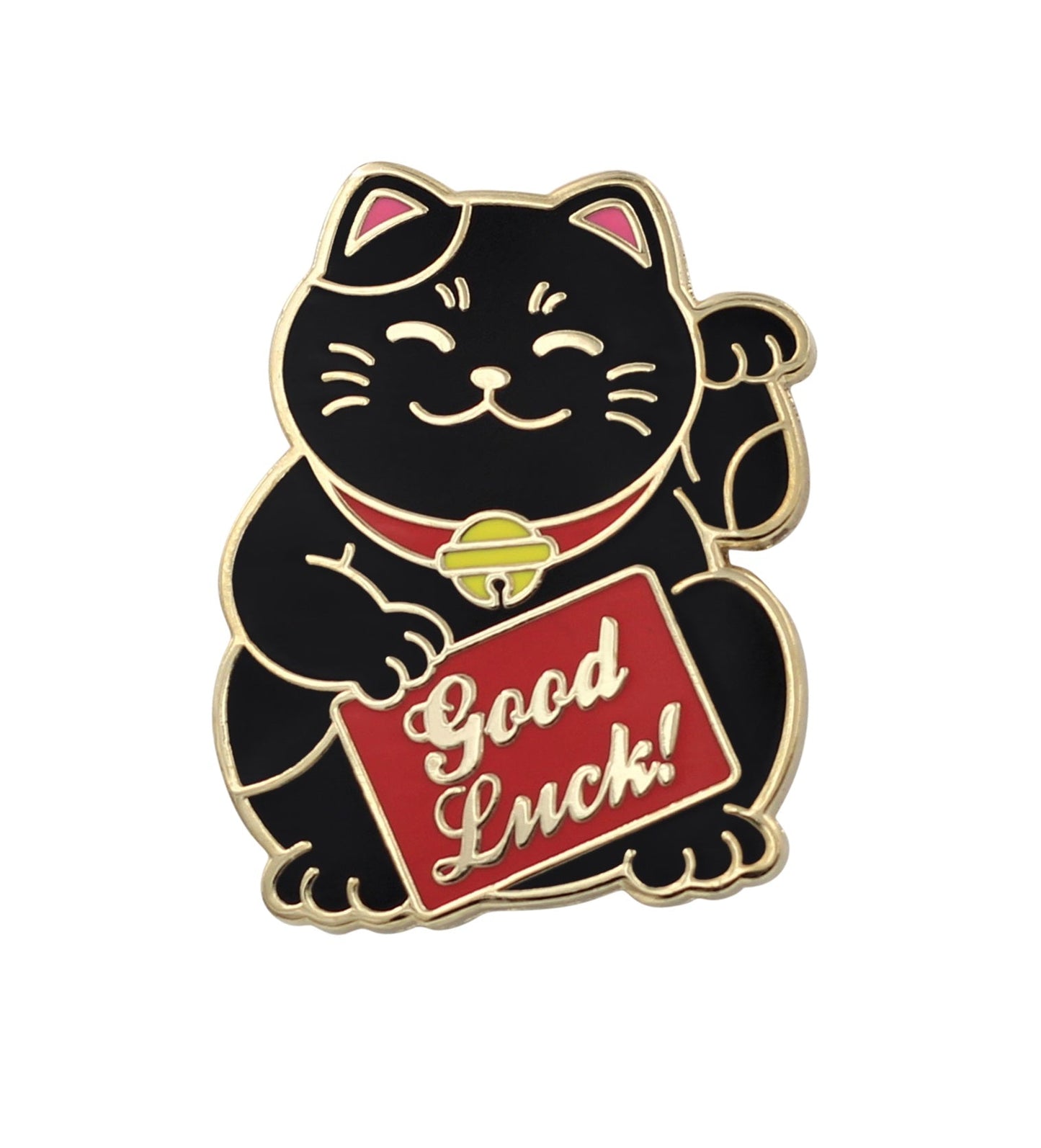 Kawaii Cute Lucky Cat Pin - Good Luck Waving Cat Enamel Pin Lapel Pins