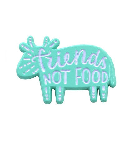 Friends Not Food Vegan Vegetarian Pride Pin