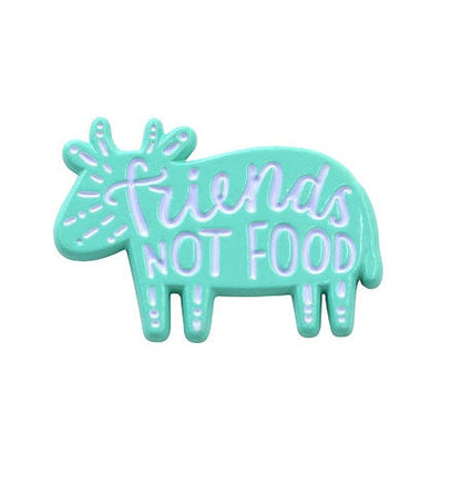 Friends Not Food Vegan Vegetarian Pride Pin