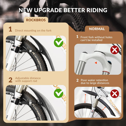 ROCKBROS Adjustable Bike Fender for 26"/27.5"/29" MTB Mud Guards - Triathlete Store