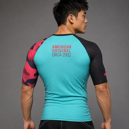 Recall Camo Short Sleeve Rash Guard