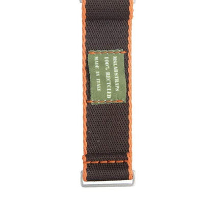 Eco-Friendly Nylon Military Watch Strap -  Black Orange Borders