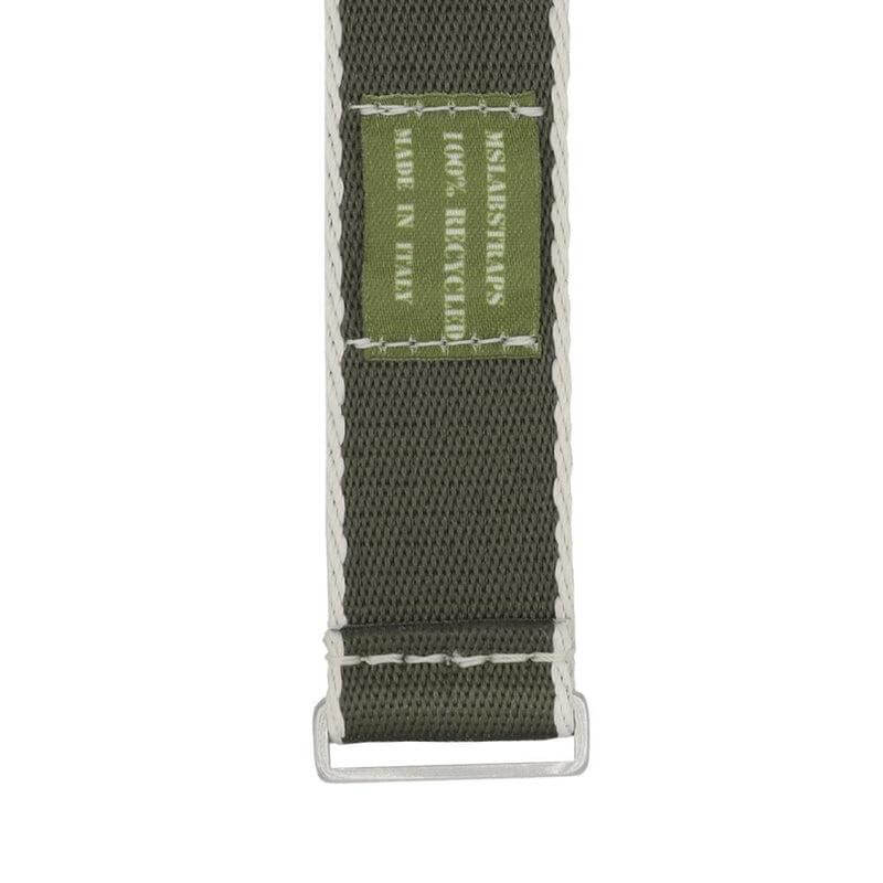 Eco-Friendly Nylon Military Watch Strap -  Color Dark Green White Borders