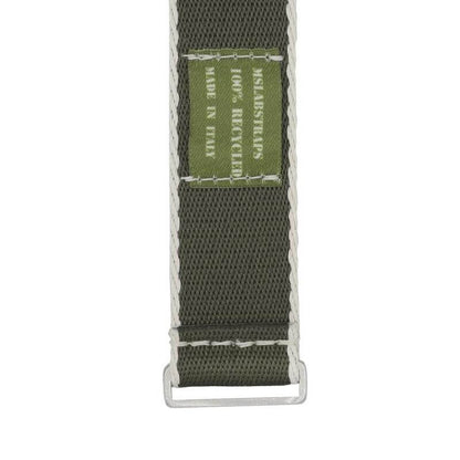 Eco-Friendly Nylon Military Watch Strap -  Color Dark Green White Borders