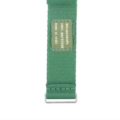 Eco-Friendly  Nylon Military  Watch Strap -  Green -GREEN STITCHES