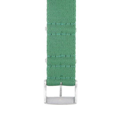 Eco-Friendly  Nylon Military  Watch Strap -  Green -GREEN STITCHES