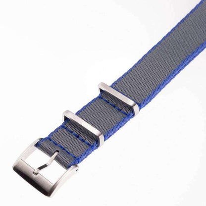 Eco-Friendly Nylon Military Watch Strap -  Grey Blue Borders