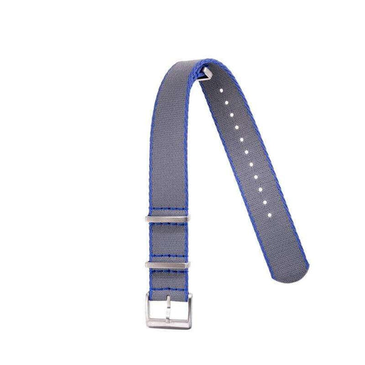 Eco-Friendly Nylon Military Watch Strap -  Grey Blue Borders