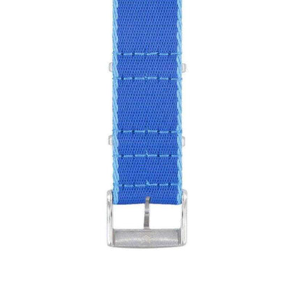Eco-Friendly Nylon Military Watch Strap -  Navy Blue light Blue Borders