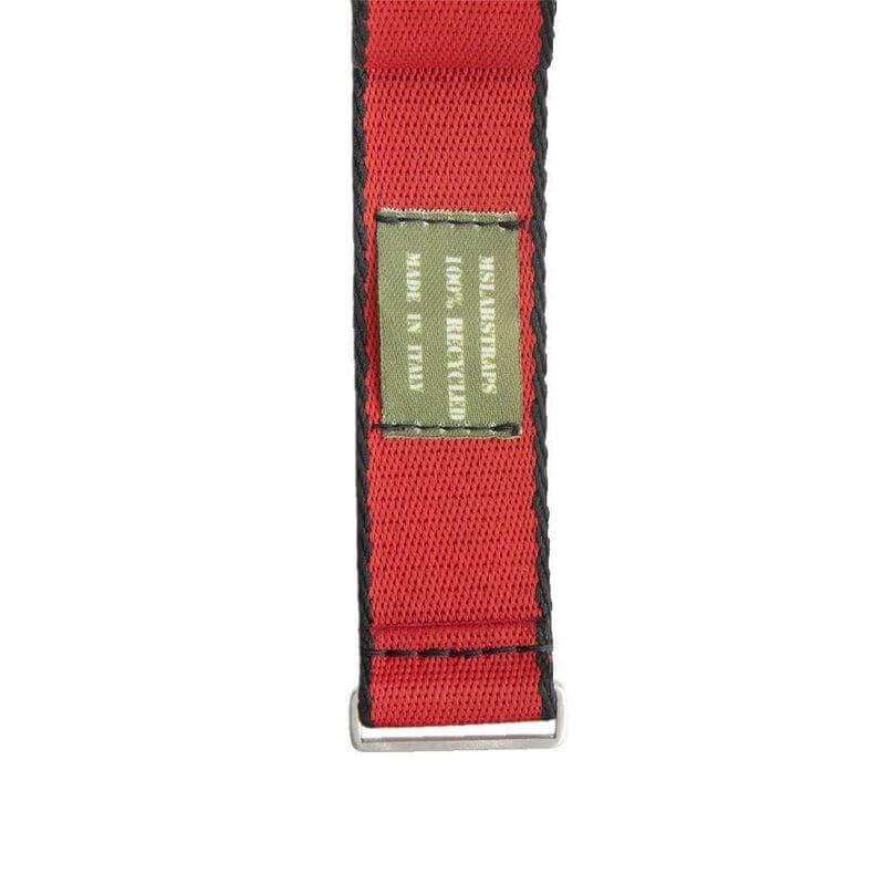 Eco-Friendly Nylon Military Watch Strap -  Red Black Borders