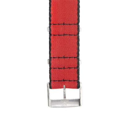 Eco-Friendly Nylon Military Watch Strap -  Red Black Borders