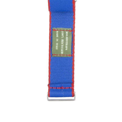 Eco-Friendly Nylon Military Watch Strap -  Royal Blue Red Borders