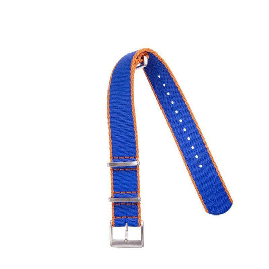 Eco-Friendly Nylon Military Watch Strap -  Royal Blue Orange Borders