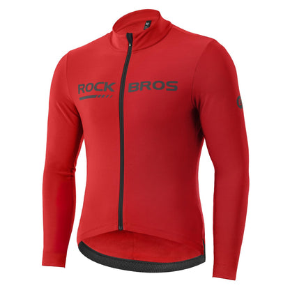 ROCKBROS Men's Long Sleeve Cycling Jersey with full zipper rear pockets perfect fit for outdoor sports