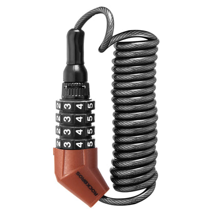 ROCKBROS Lightweight Helmet Lock, Resettable Combination Cable Lock for Bike & Luggage