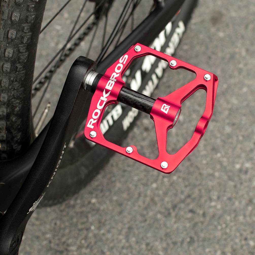 ROCKBROS Mountain MTB Bike Flat 9/16 Lightweight Carbon Fiber Sealed Bearing Pedals - Triathlete Store