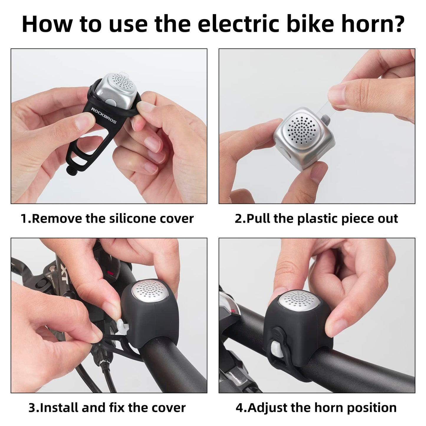 ROCKBROS Electric Bicycle Bells Loud Horn Ring Rainproof 3 Modes 90DB