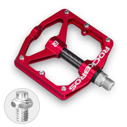 ROCKBROS Mountain MTB Bike Flat 9/16 Lightweight Carbon Fiber Sealed Bearing Pedals - Triathlete Store