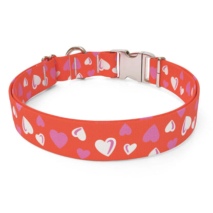Red Hearts Dog Collar