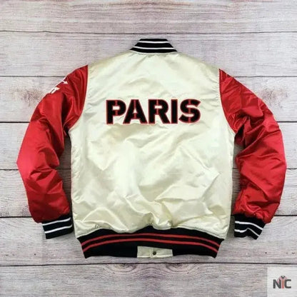 Red Peppers Paris Satin Varsity Jacket