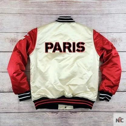 Red Peppers Paris Satin Varsity Jacket