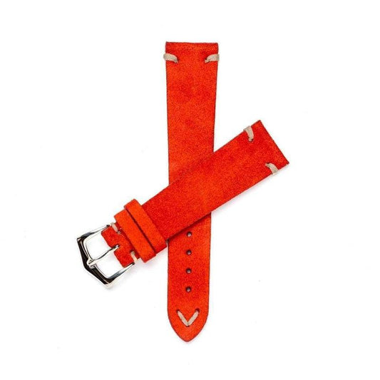 Red Suede Vintage Leather Watch Strap