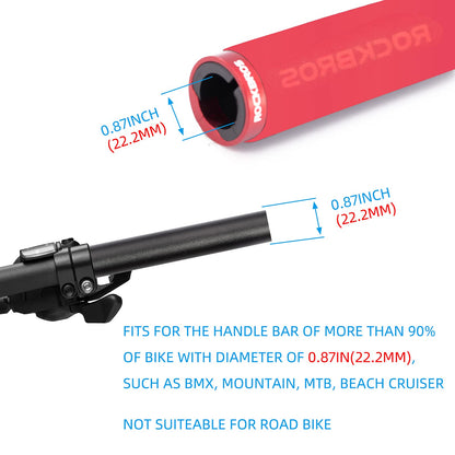 ROCKBROS Bike Grips Foam Single Lock on Bicycle  Soft Comfortable Non-Slip Bike Handle Grips