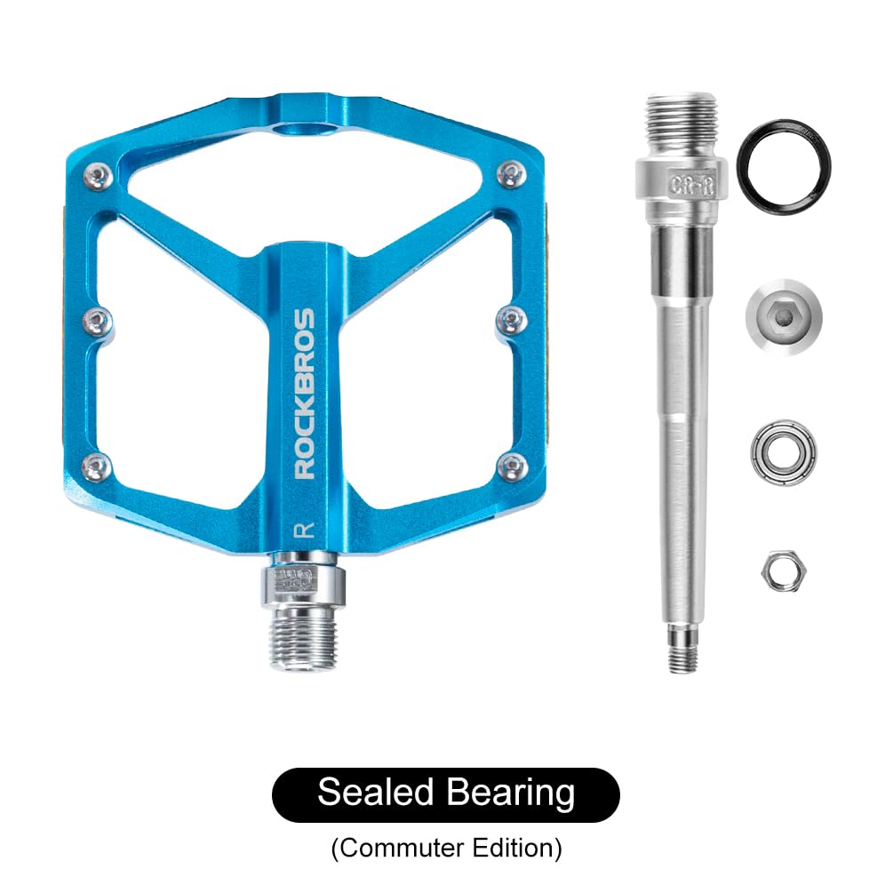 ROCKBROS MTB Reflective Aluminum Pedals 9/16" Sealed Bearing Lightweight