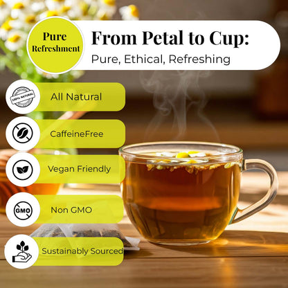 Akshit 75 Chamomile Tea Bags, Te de Manzanilla, - Pure Manzanilla Flowers, Caffeine Free