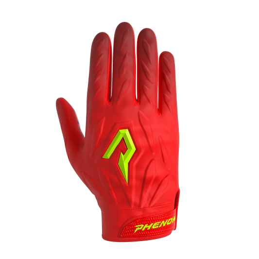Phenom Elite Quantum Fierce Youth & Adult Padded Football Gloves - Red Leopard