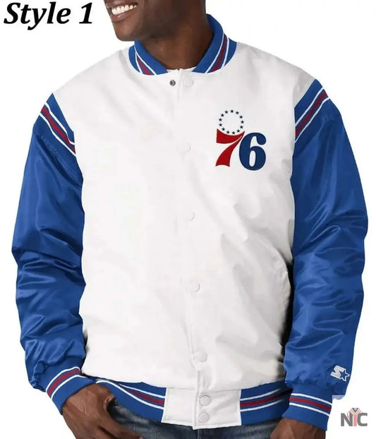 Renegade Philadelphia 76ers Full-Snap Satin Jacket