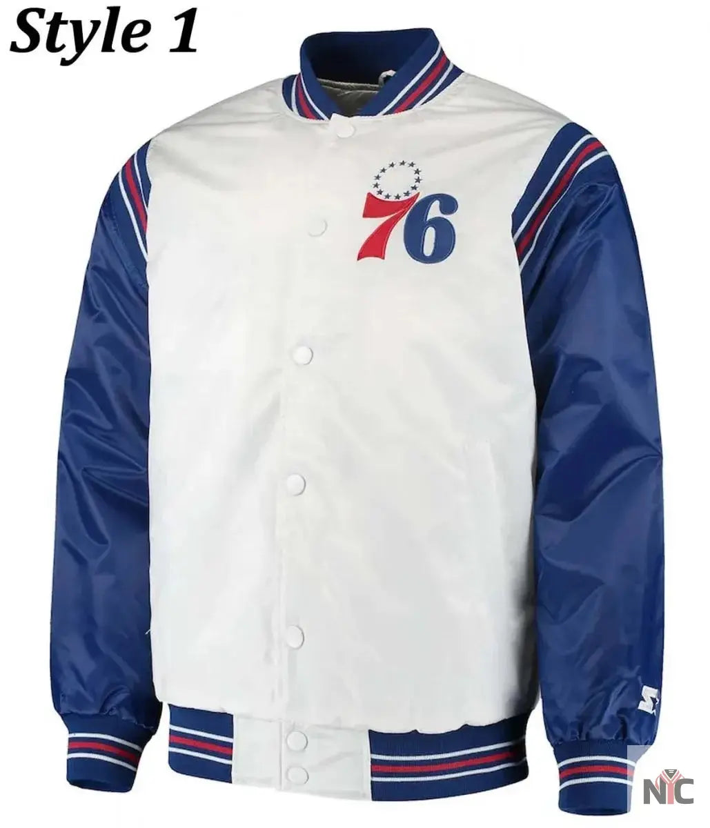 Renegade Philadelphia 76ers Full-Snap Satin Jacket