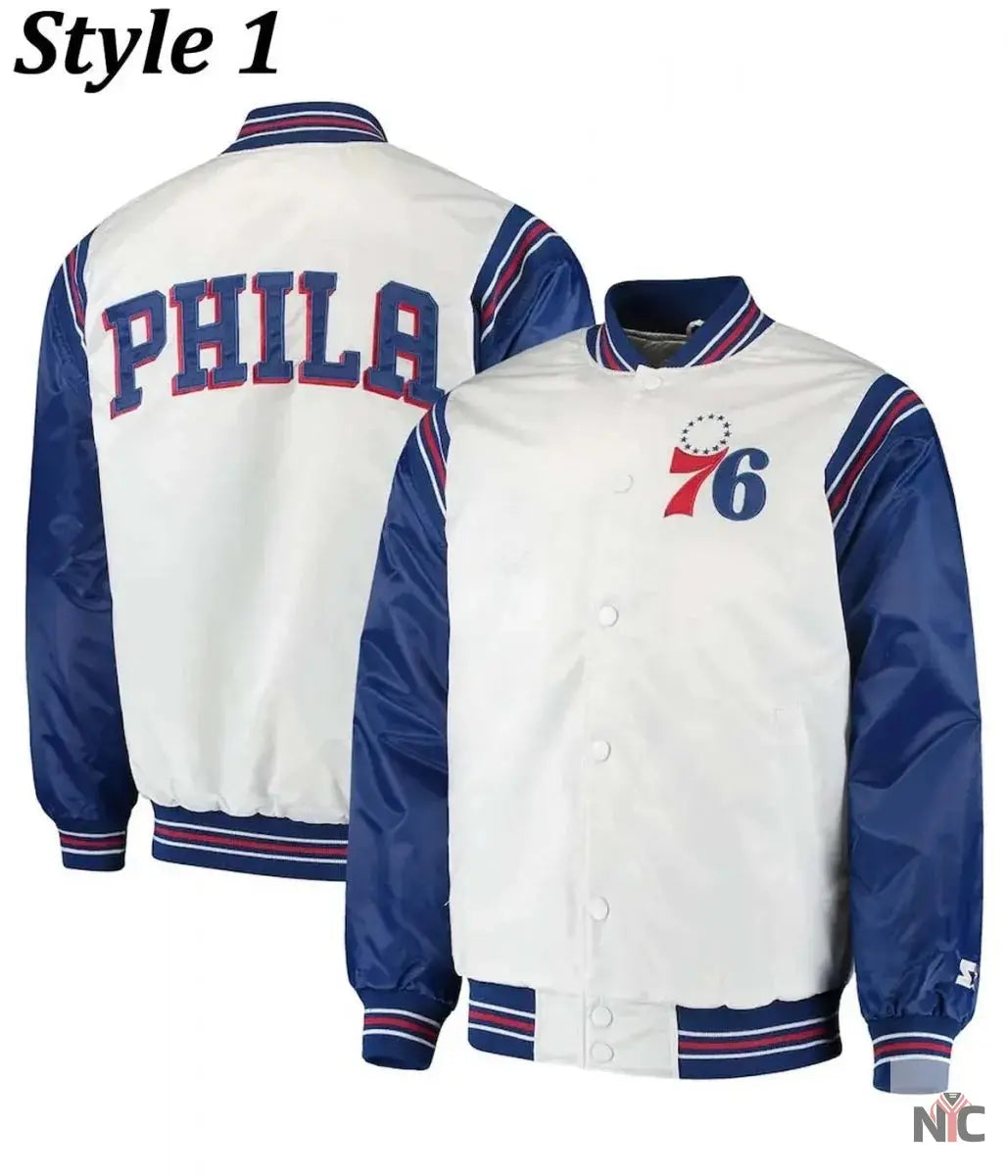Renegade Philadelphia 76ers Full-Snap Satin Jacket
