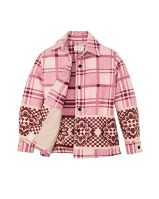 Resident Alien Elizabeth Banks Pink Plaid Shacket