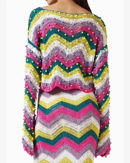 Resident Alien Jenna Lamia Studded Striped Sweater