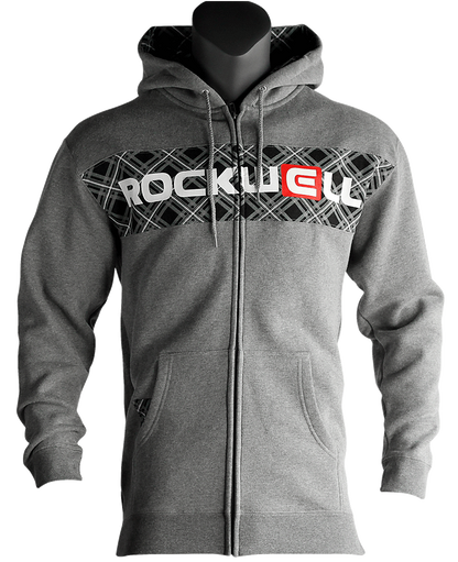 Plaid Block Zip Hoodie