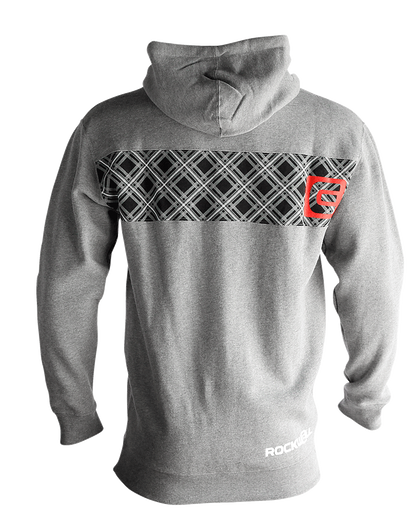Plaid Block Zip Hoodie