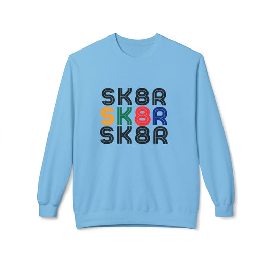 Retro Skater Unisex Fleece Crewneck Sweatshirt