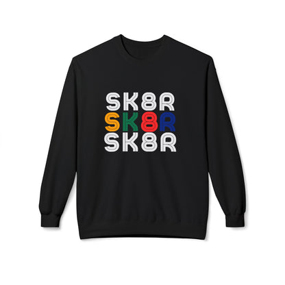 Retro Skater Unisex Fleece Crewneck Sweatshirt