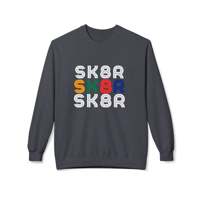 Retro Skater Unisex Fleece Crewneck Sweatshirt
