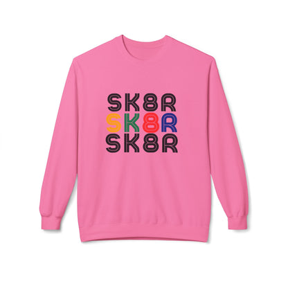 Retro Skater Unisex Fleece Crewneck Sweatshirt
