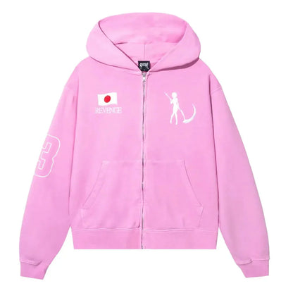 Revenge REI Zip Up Pink Hoodie
